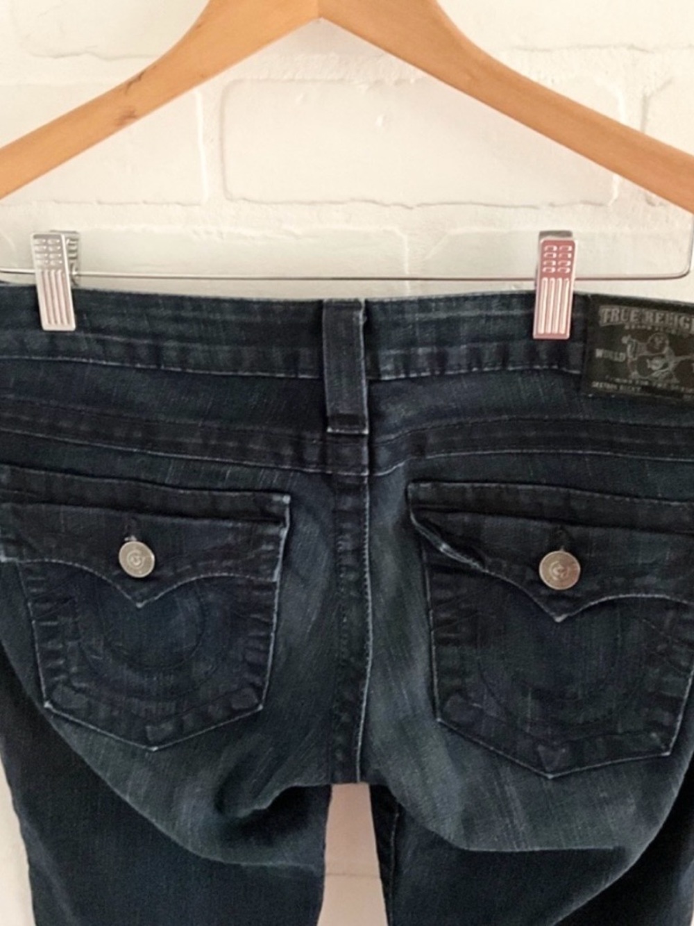 True Religion Y2K Becky Flare Jeans Low Rise Stretch USA Sz 28 - Picture 10 of 16